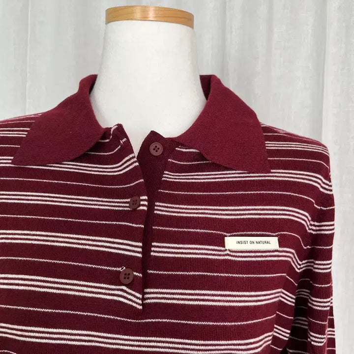 [BUNJANG] Striped Summer Collar Knit / 새상품// 스트라이프 여름카라니트