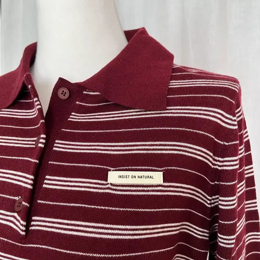 [BUNJANG] Striped Summer Collar Knit / 새상품// 스트라이프 여름카라니트