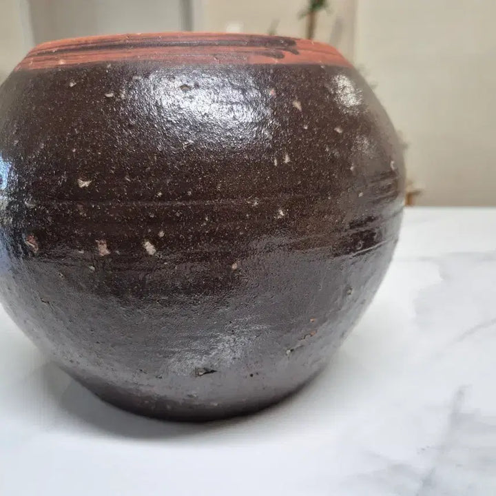 [BUNJANG] Antique Korean Onggi Seed Jar with Lid Set / 옛날옹기 씨앗단지