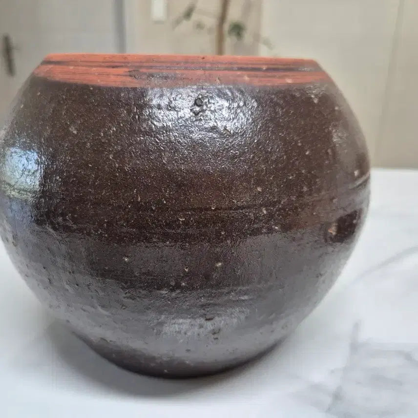 [BUNJANG] Antique Korean Onggi Seed Jar with Lid Set / 옛날옹기 씨앗단지