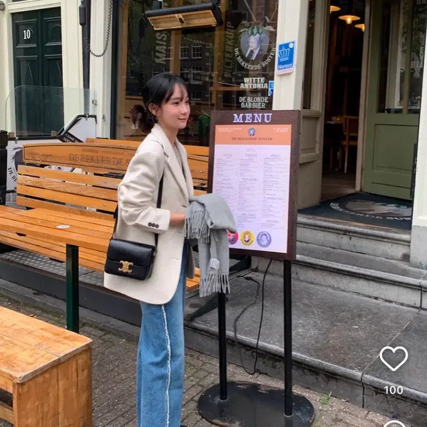 [BUNJANG] Ssonglabel Wool JK Jacket Ivory New / 쏭라벨 울 jk 아이보리 새제품