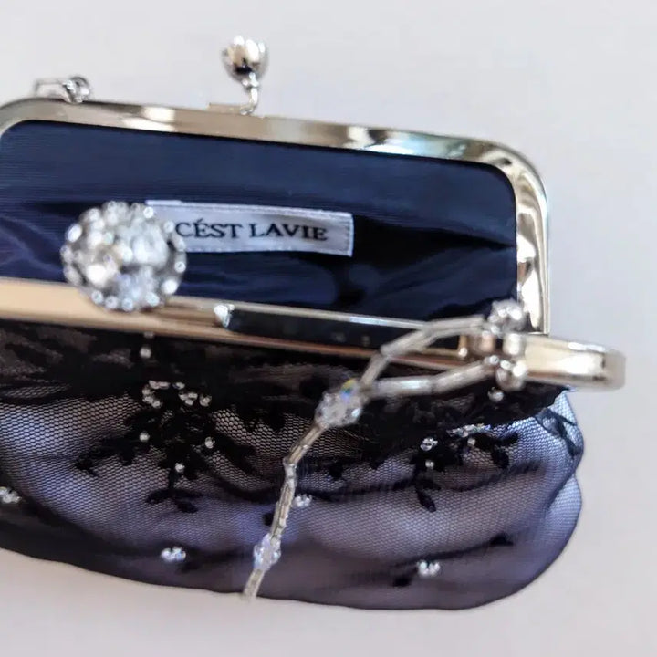 [BUNJANG] Beaded Lace Mini Clutch Bag / 비즈 레이스 클러치 미니백