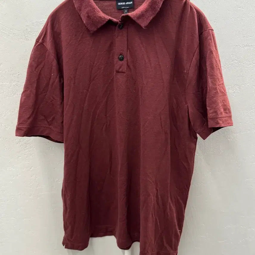 [BUNJANG] Giorgio Armani Burgundy Polo Shirt / 조르지오 아르마니 버건디 폴로반팔티 58