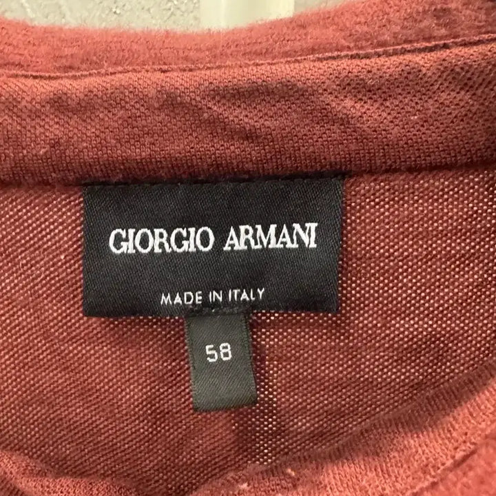 [BUNJANG] Giorgio Armani Burgundy Polo Shirt / 조르지오 아르마니 버건디 폴로반팔티 58