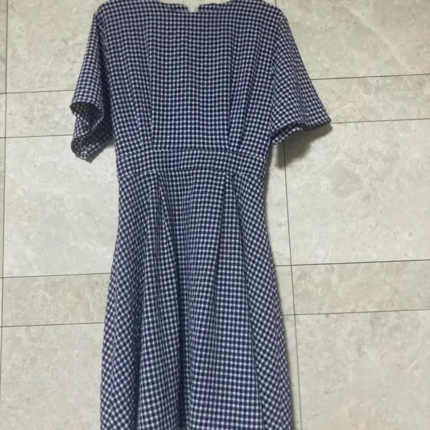 [BUNJANG] Summer Checkered Long Dress / 여름 반팔 체크 롱 원피스