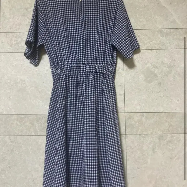 [BUNJANG] Summer Checkered Long Dress / 여름 반팔 체크 롱 원피스