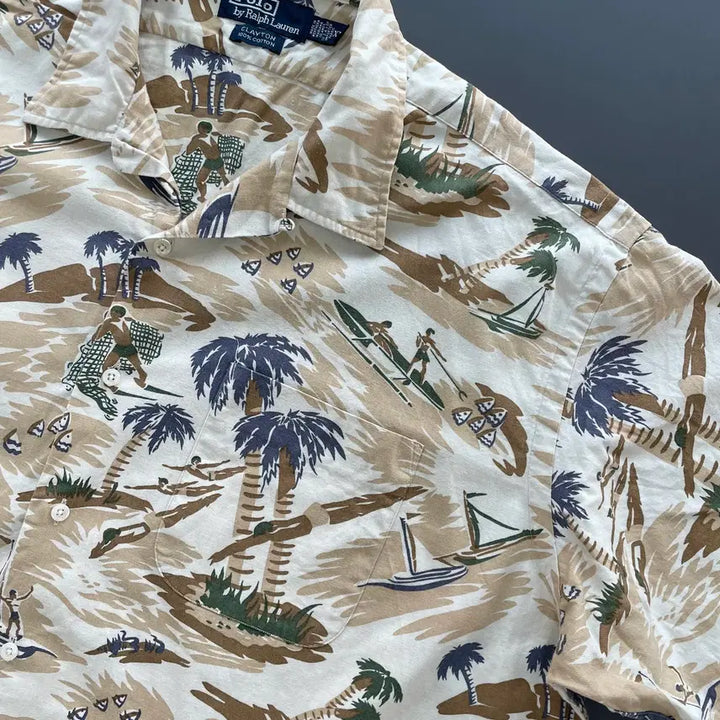 [BUNJANG] Polo Ralph Lauren Clayton Hawaiian Shirt / [XL] 1990s 폴로 랄프로렌 클레이턴 하와이안 반팔 셔츠