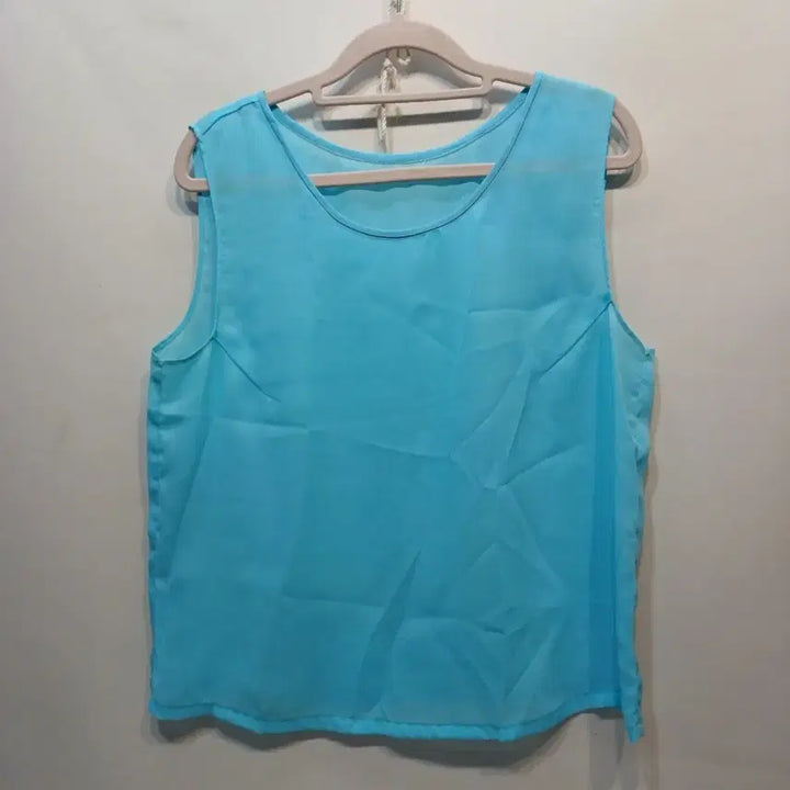 [BUNJANG] Sky Blue Sleeveless Blouse / 하늘색 민소매 블라우스90~95사이즈 여름  64275