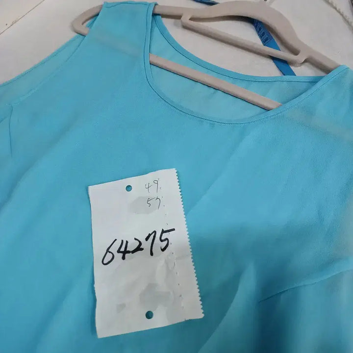 [BUNJANG] Sky Blue Sleeveless Blouse / 하늘색 민소매 블라우스90~95사이즈 여름  64275