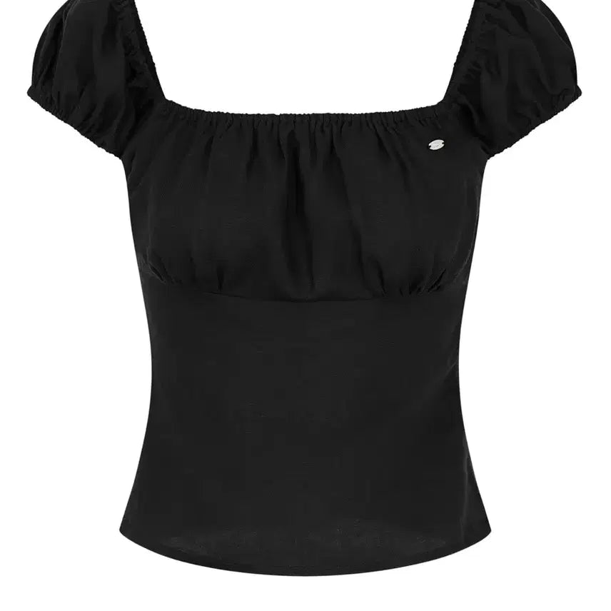 [BUNJANG] Pale Jade Square Neck Puff Blouse - Basic Black / 페일제이드 스퀘어넥 퍼프 블라우스_베이직 블랙