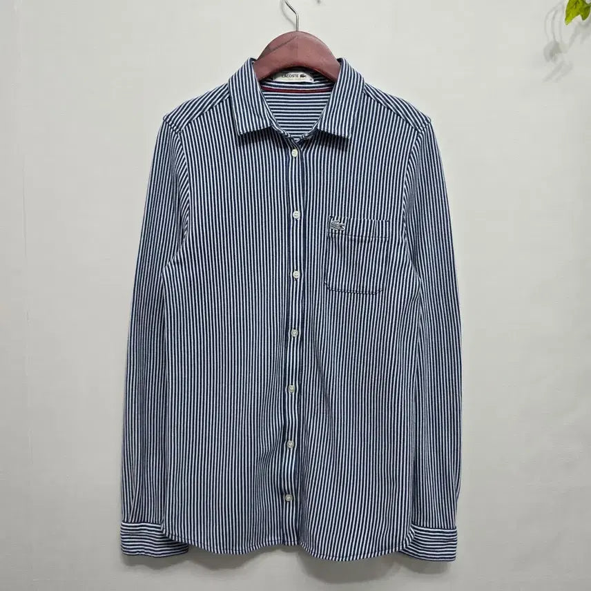 [BUNJANG] Lacoste Striped Long Sleeve Shirt / 라코스테 스트라이프 긴팔 셔츠