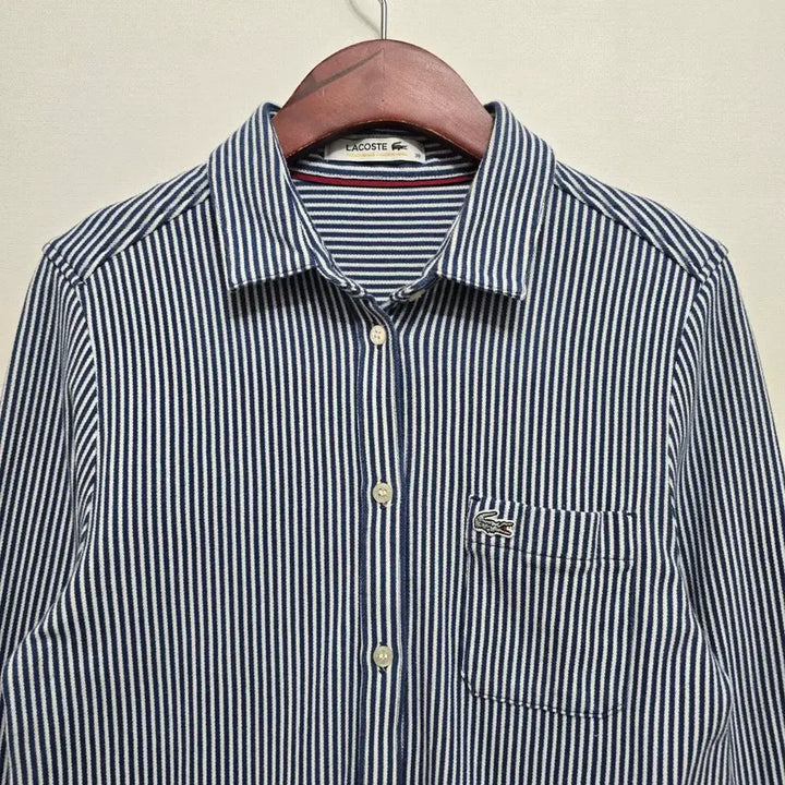 [BUNJANG] Lacoste Striped Long Sleeve Shirt / 라코스테 스트라이프 긴팔 셔츠