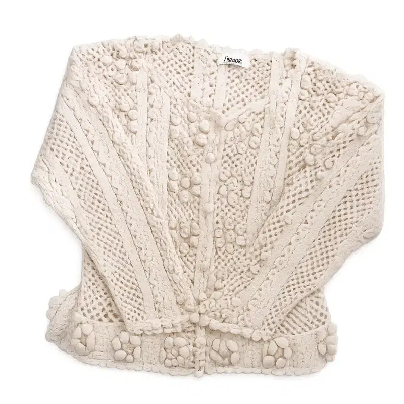 [BUNJANG] Vintage Floral Crochet Knit Cardigan / 플라워 입체 디테일 빈티지 크로쉐 니트 가디건