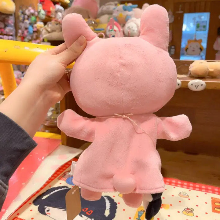 [BUNJANG] San-X Korilakkuma Rabbit Hand Puppet with Penguin Bag / 고전 산엑스 코리락쿠마 우사기 토끼 핸드퍼펫 펭귄가방