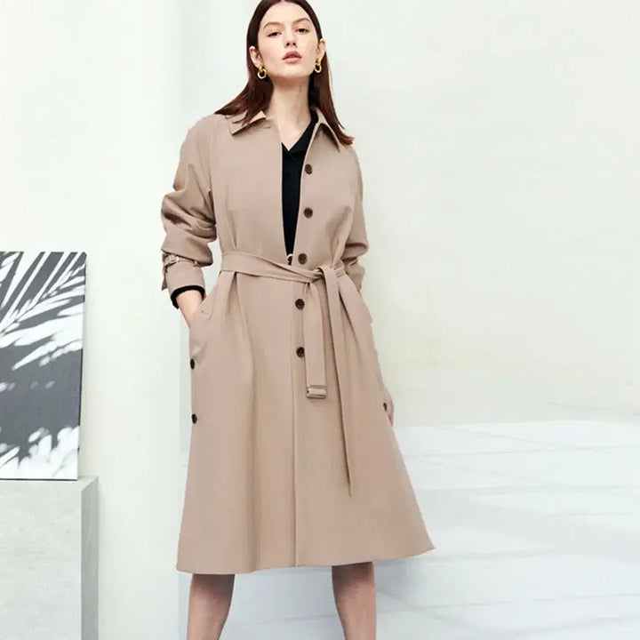 [BUNJANG] THE IZZAT Belted Slit Trench Coat / 더아이잗컬렉션(THE IZZAT) 벨티드 슬릿 트렌치코트 55-66