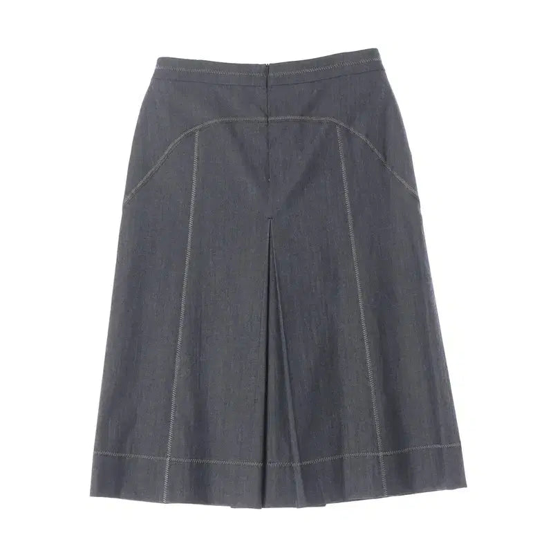 [BUNJANG] PRENDANG Fake Pleated Denim Skirt / 쁘렝땅 페이크 플리츠 데님 스커트