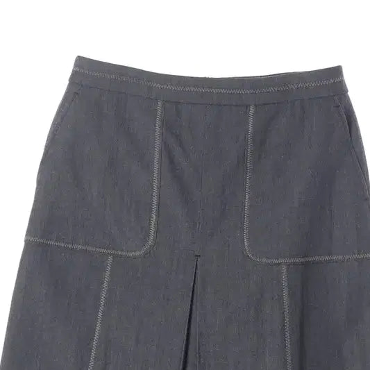 [BUNJANG] PRENDANG Fake Pleated Denim Skirt / 쁘렝땅 페이크 플리츠 데님 스커트