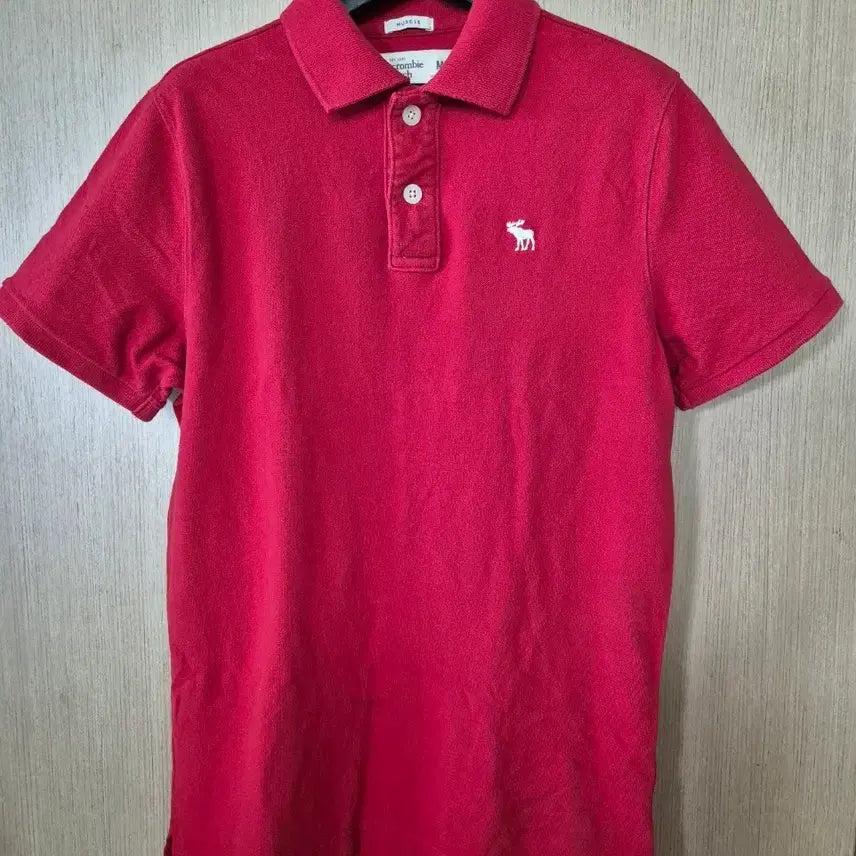 [BUNJANG] Abecrombie Red Short Sleeve Pique Shirt / [M]아베크롬비 Abecrombie 레드 반팔 피케 셔츠