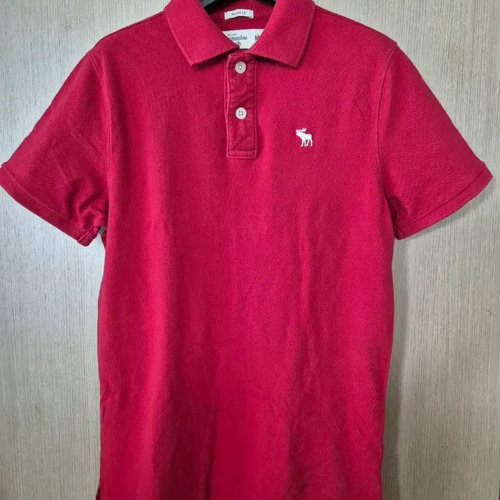 [BUNJANG] Abecrombie Red Short Sleeve Pique Shirt / [M]아베크롬비 Abecrombie 레드 반팔 피케 셔츠