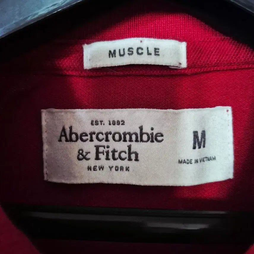 [BUNJANG] Abecrombie Red Short Sleeve Pique Shirt / [M]아베크롬비 Abecrombie 레드 반팔 피케 셔츠