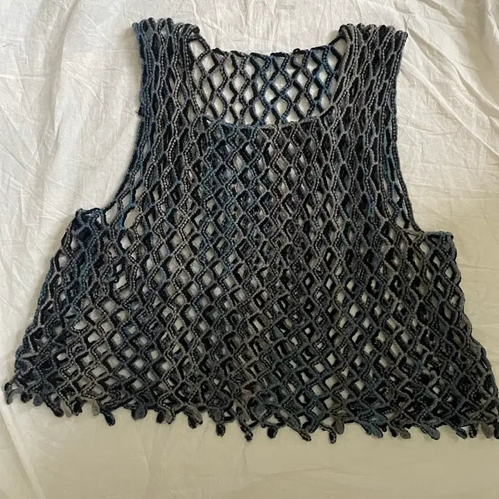 [BUNJANG] Black Net Crop Top / 네트 크롭 탑 블랙