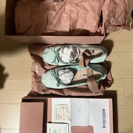 [BUNJANG] Miu Miu Ballerina Flats Mint Green 34.5 / 미우미우 발레리나 슈즈 민트 34.5 사이즈