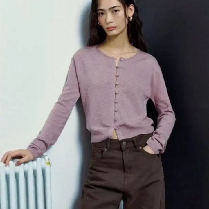 [BUNJANG] 8 Seconds Lavender Button Cardigan / 에잇세컨즈 버튼 가디건 라벤더 11595ALY4T M