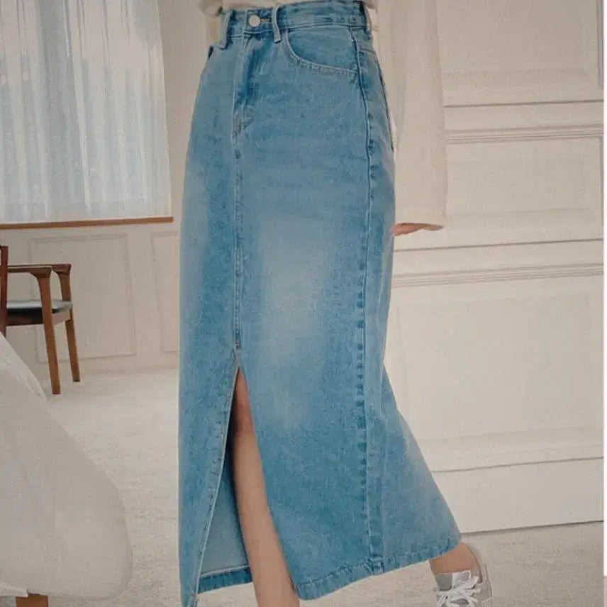 [SOLD OUT] (새상품) 럽미 청 데님 롱 스커트 S사이즈