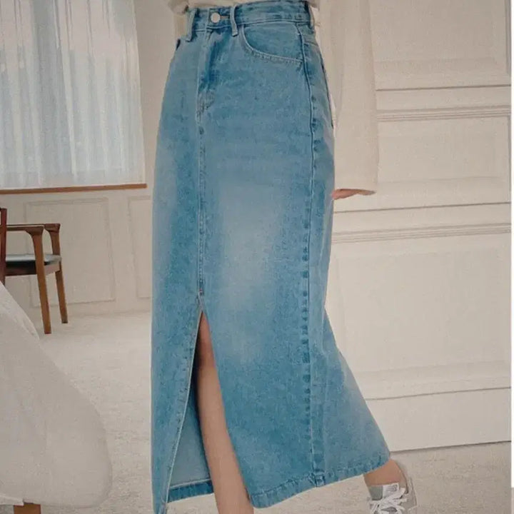 [SOLD OUT] (새상품) 럽미 청 데님 롱 스커트 S사이즈