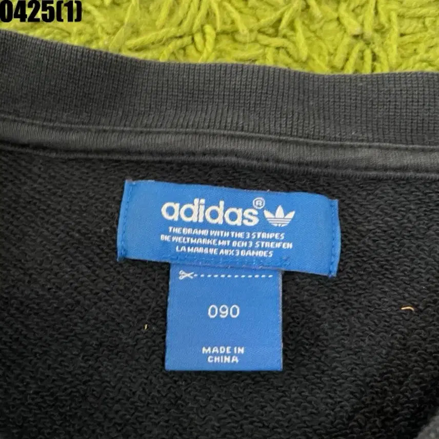 [BUNJANG] Adidas Fleece Sweatshirt Black/Burgundy / 아디다스 기모 맨투맨 티셔츠 블랙/버건디