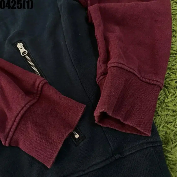 [BUNJANG] Adidas Fleece Sweatshirt Black/Burgundy / 아디다스 기모 맨투맨 티셔츠 블랙/버건디