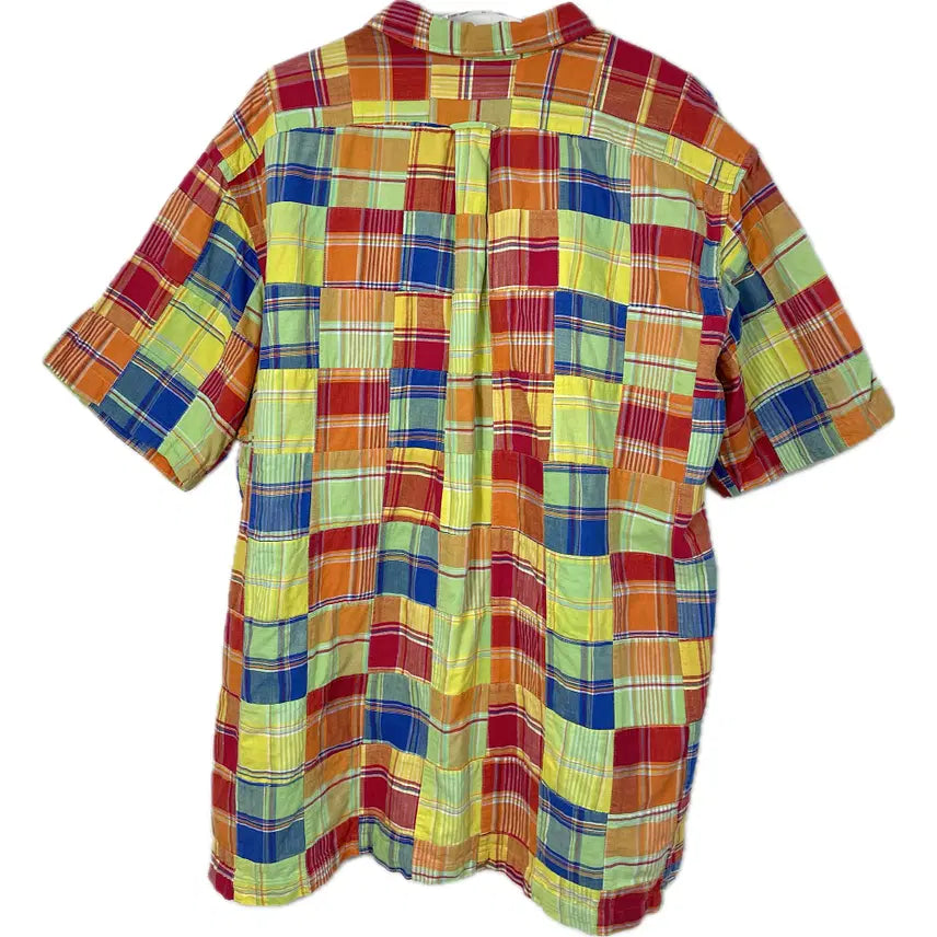 [BUNJANG] Polo Ralph Lauren Coldwell Patchwork Short Sleeve Shirt / [XL] 1990S 폴로 랄프로렌 콜드웰 패치 워크 반팔 셔츠