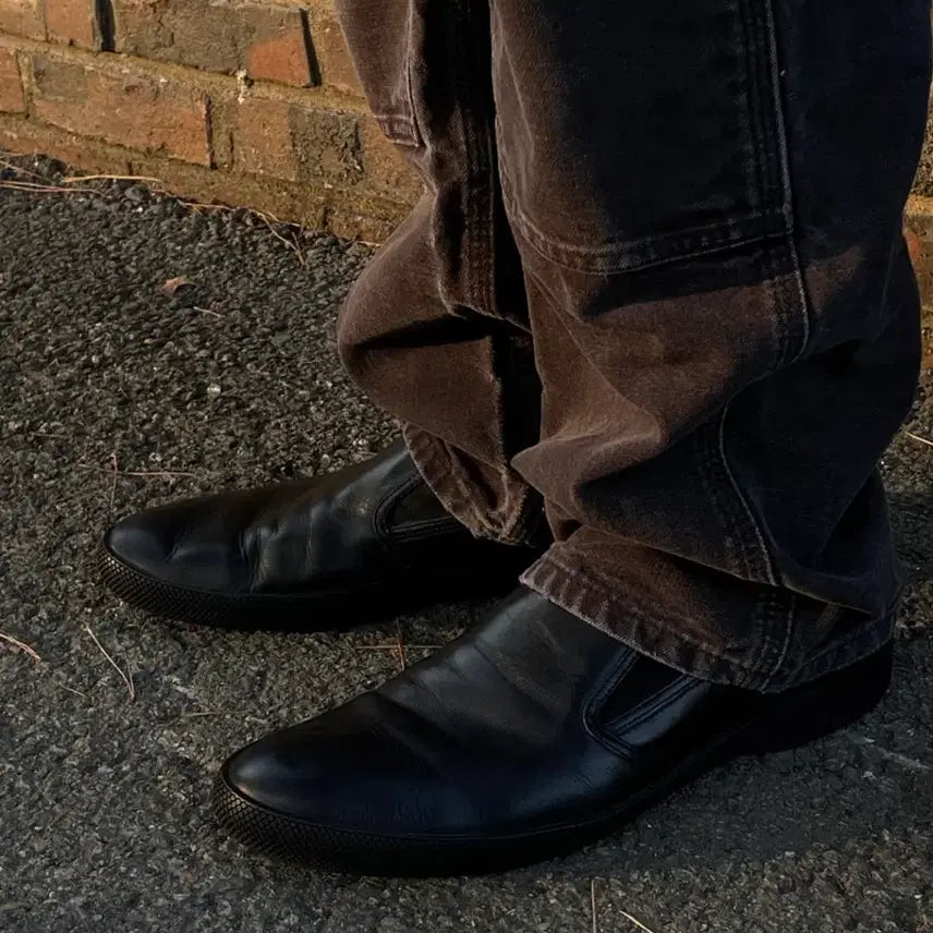 [BUNJANG] Prada Leather Slip-on Shoes / 00s Prada All Black Laether Slip-on