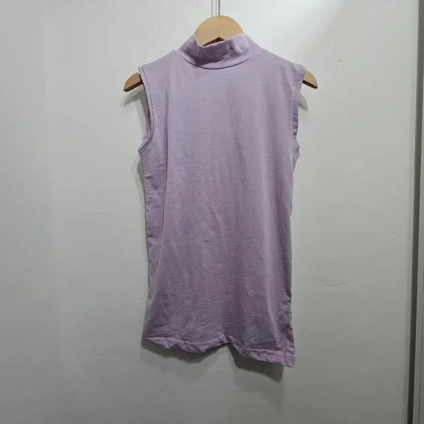 [BUNJANG] Purple Turtleneck Sleeveless Top / 퍼플 목폴라 민소매 티셔츠
