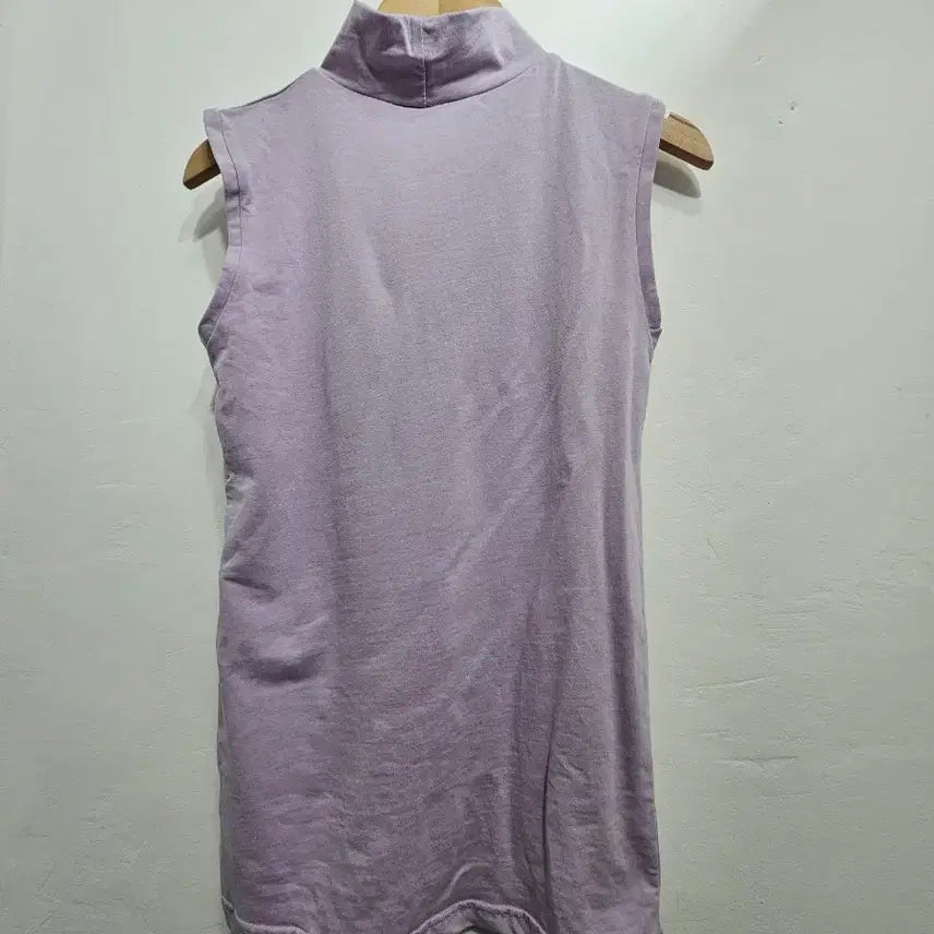 [BUNJANG] Purple Turtleneck Sleeveless Top / 퍼플 목폴라 민소매 티셔츠