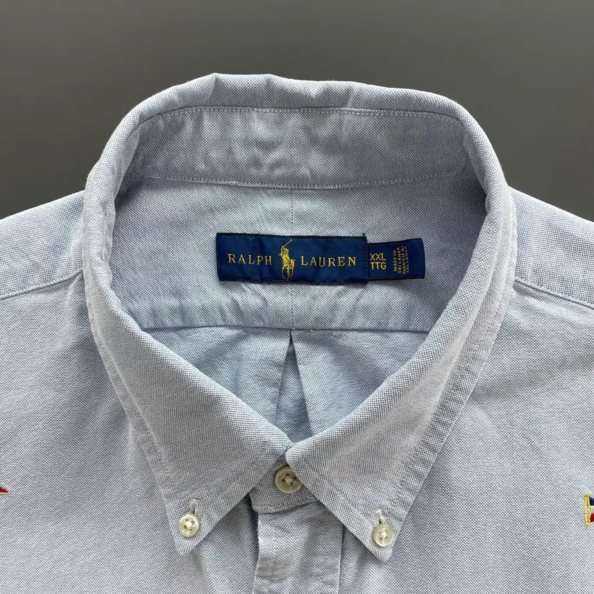 [SOLD OUT] [XXL] 폴로 랄프로렌 멀티 자수 로고 옥스포드 반팔 셔츠