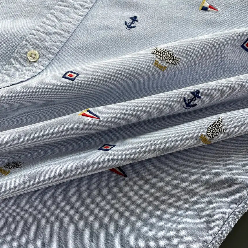 [SOLD OUT] [XXL] 폴로 랄프로렌 멀티 자수 로고 옥스포드 반팔 셔츠