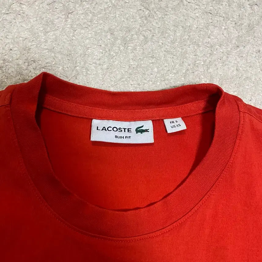[SOLD OUT] 라코스테 빅 로고 반팔 티셔츠 레드 xs 90