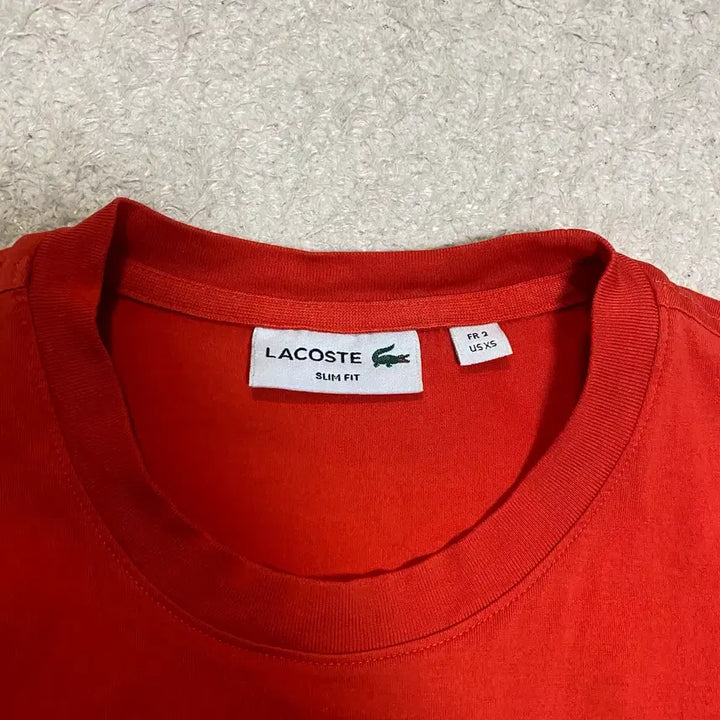 [SOLD OUT] 라코스테 빅 로고 반팔 티셔츠 레드 xs 90