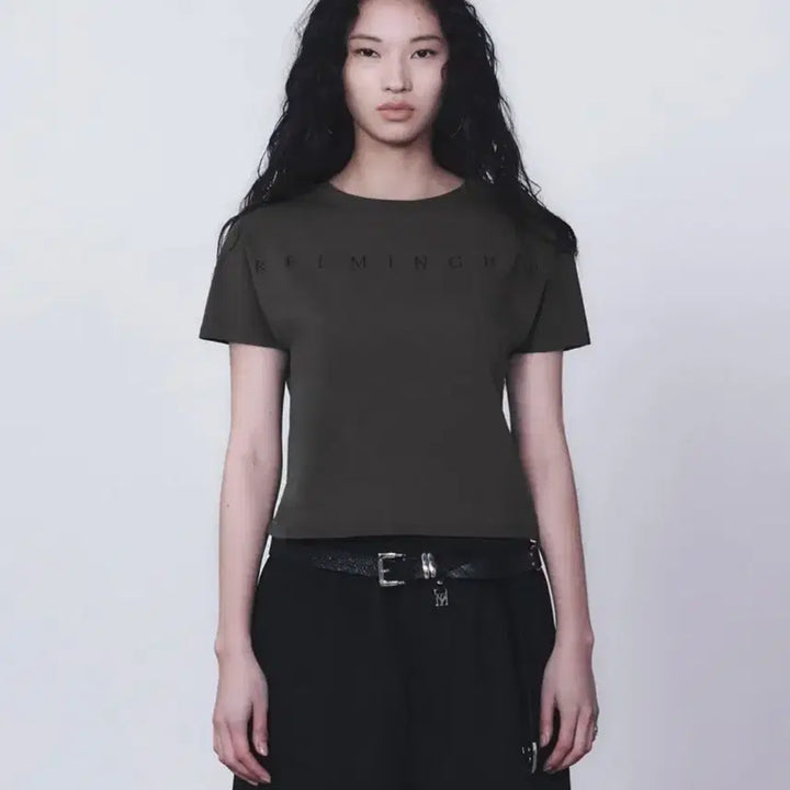 [BUNJANG] Trimming Bird Horizon Logo Crop T-Shirt / 트리밍버드 Horizon Logo Crop T-Shirts 차콜