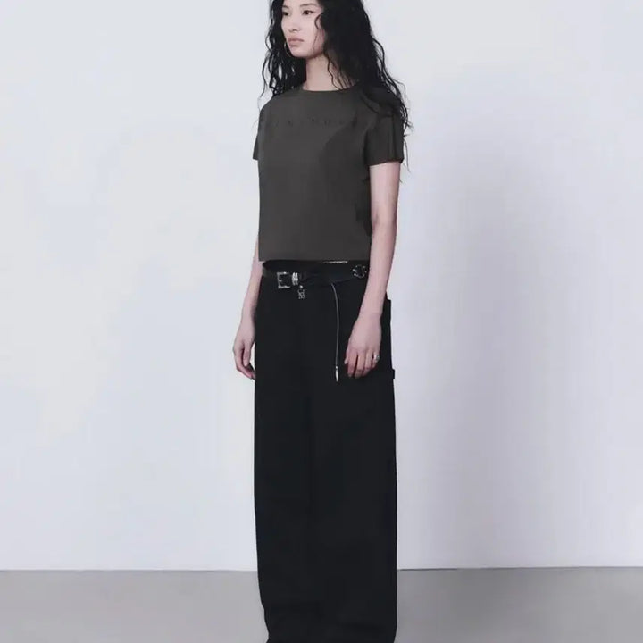 [BUNJANG] Trimming Bird Horizon Logo Crop T-Shirt / 트리밍버드 Horizon Logo Crop T-Shirts 차콜
