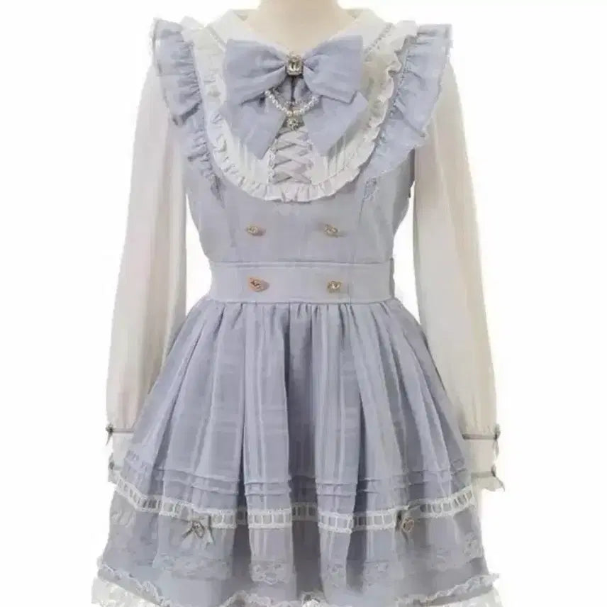 [SOLD OUT] 리즈리사 lizlisa 시어 체크 에이프런 원피스 셋업 판매