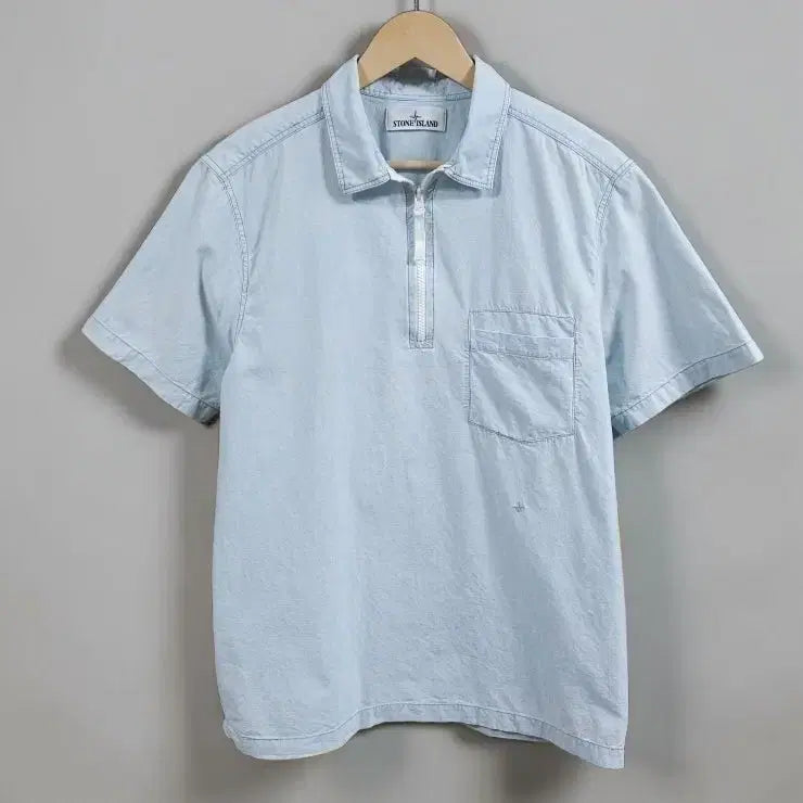 [SOLD OUT] 105 STONE ISLAND 스톤아일랜드 가먼트다잉 반팔 셔츠