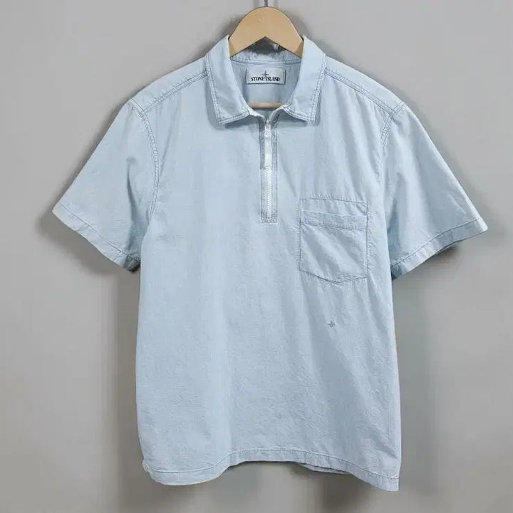 [SOLD OUT] 105 STONE ISLAND 스톤아일랜드 가먼트다잉 반팔 셔츠