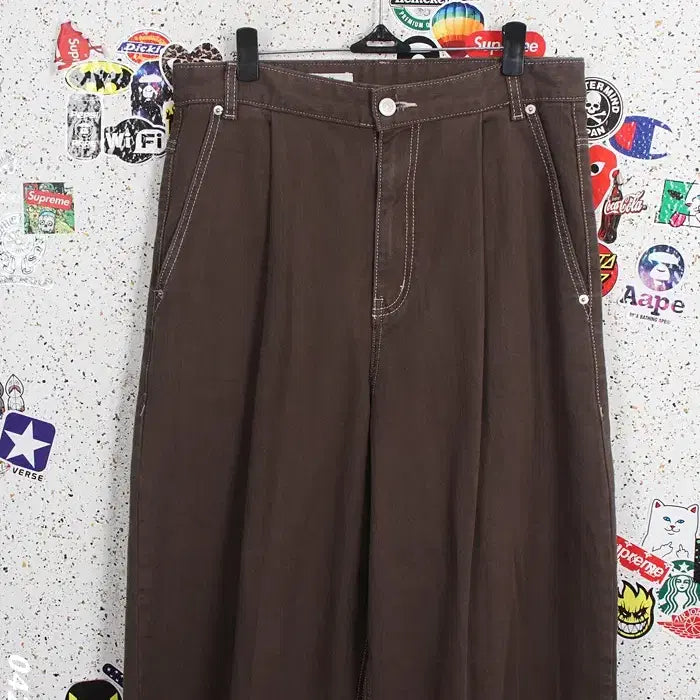 [SOLD OUT] 여성73/ 에잇세컨즈 스티치 밤색 와이드 팬츠 0-29
