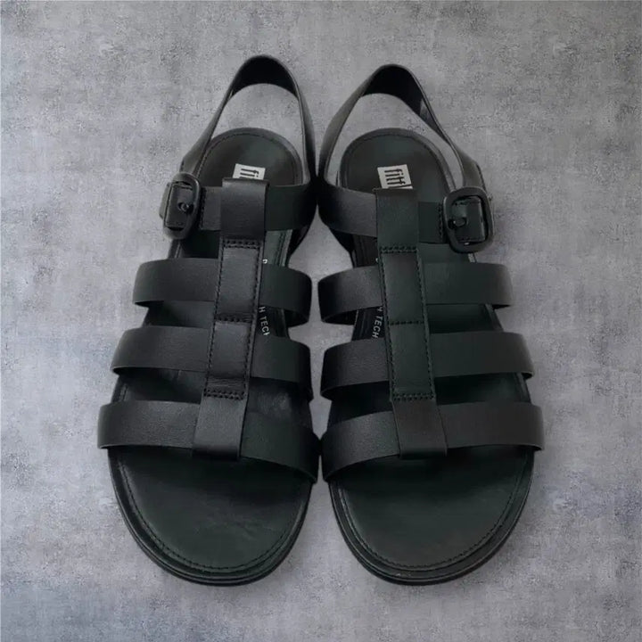 [BUNJANG] Fitflop Leather Buckle Fisherman Sandals / 핏플랍 Fitflop 블랙 레더 버클 피셔맨 샌들 250