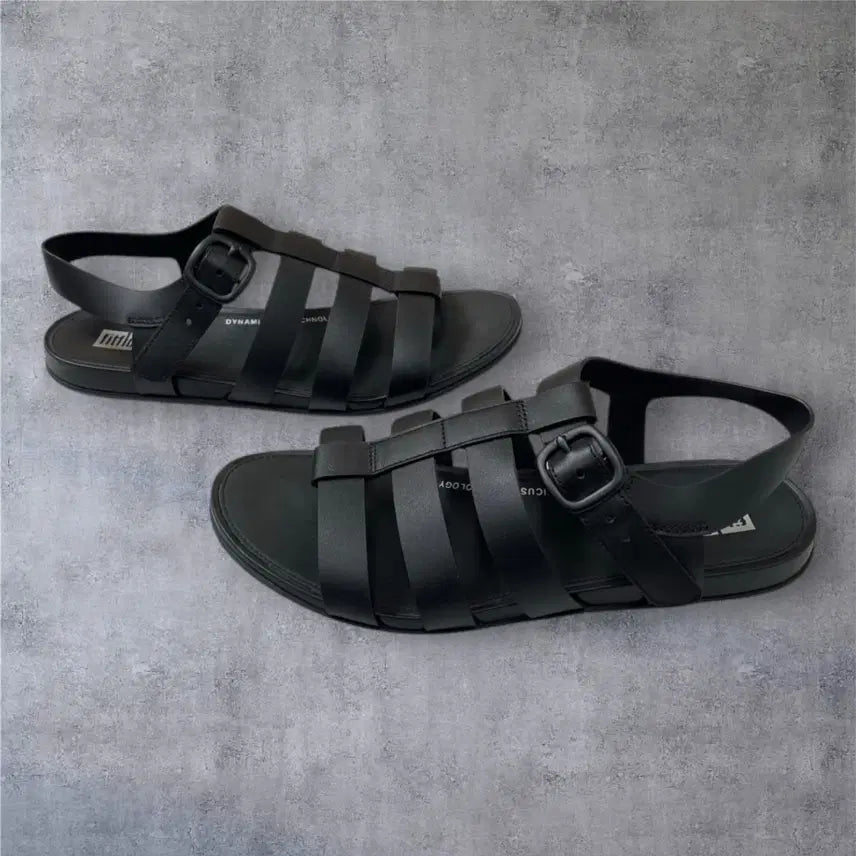 [BUNJANG] Fitflop Leather Buckle Fisherman Sandals / 핏플랍 Fitflop 블랙 레더 버클 피셔맨 샌들 250
