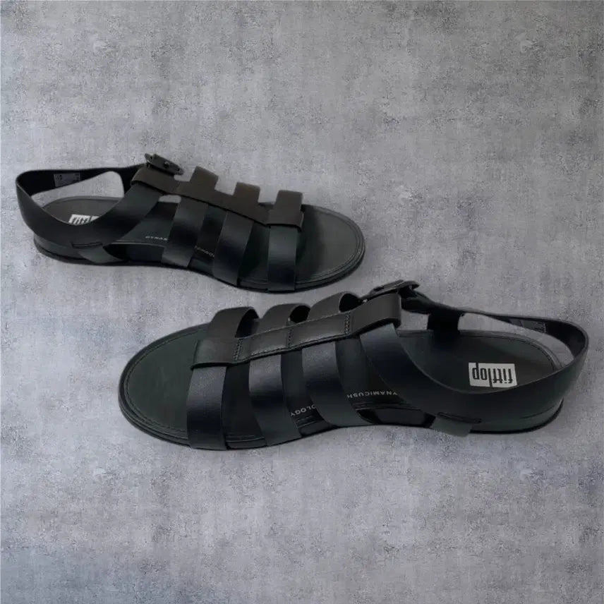 [BUNJANG] Fitflop Leather Buckle Fisherman Sandals / 핏플랍 Fitflop 블랙 레더 버클 피셔맨 샌들 250