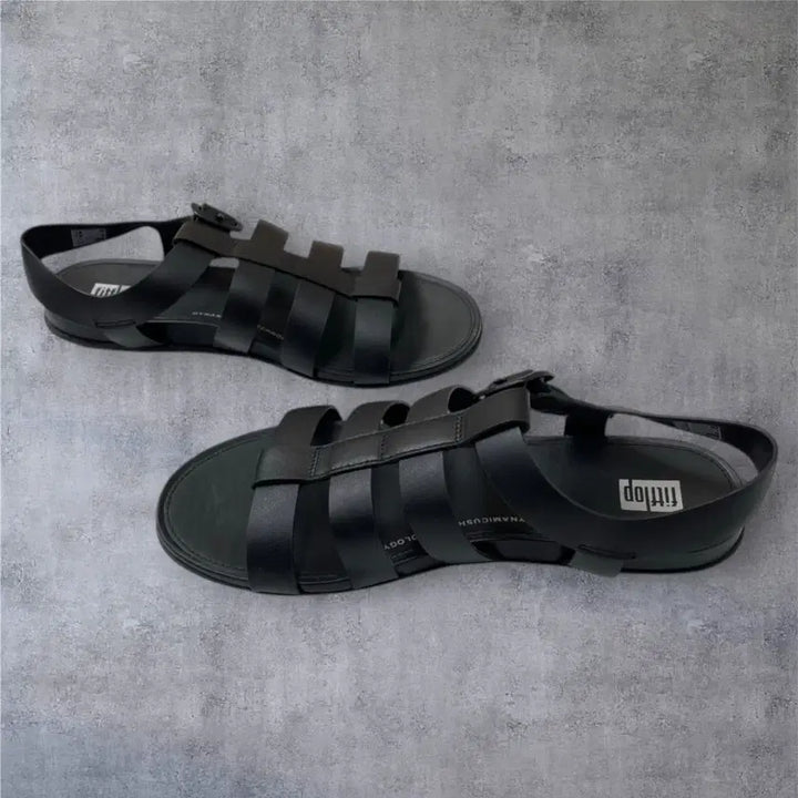 [BUNJANG] Fitflop Leather Buckle Fisherman Sandals / 핏플랍 Fitflop 블랙 레더 버클 피셔맨 샌들 250