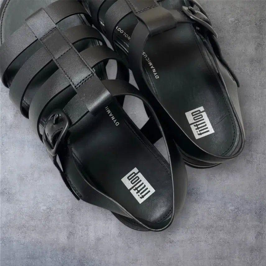 [BUNJANG] Fitflop Leather Buckle Fisherman Sandals / 핏플랍 Fitflop 블랙 레더 버클 피셔맨 샌들 250
